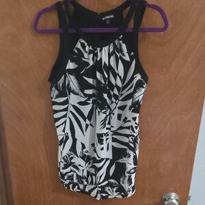 Express Monochrome Leaf Print Tank Top